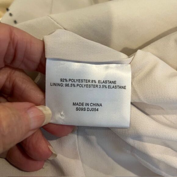 Karen Millen Cocktail Dress Strapless Cream with Bronze Embellishments Size 4 - Picture 13 of 15